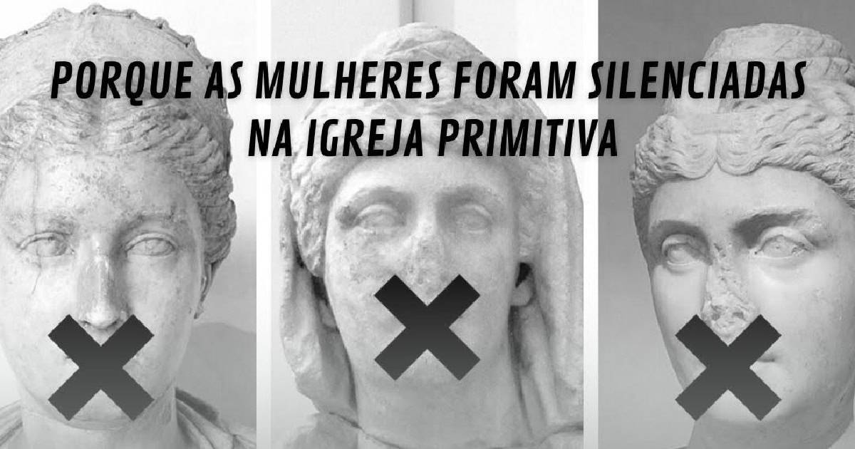 Estátuas clássicas censuradas sobre silenciamento feminino.